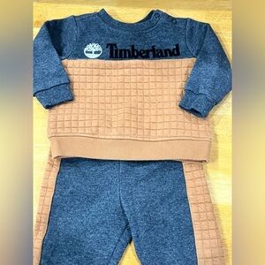 Timberland Blue and Tan Quilted Set